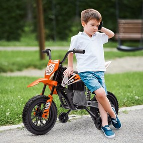 Moto elétrica para crianças, moto de motocross para crianças dos 3 aos 6 anos, 2 motores, 12 V, velocidade máxima de 5 km/h, 107 x 56 x 70 cm, cor lar