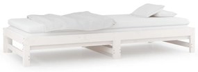 Estrutura sofá-cama de puxar 2x(90x190) cm pinho maciço branco