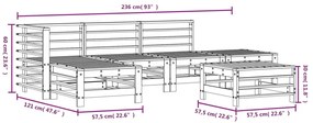 6 pcs conjunto lounge de jardim pinho maciço