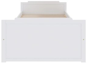 Estrutura de cama com gavetas 90x200 cm pinho maciço branco