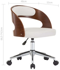 Cadeiras jantar 2 pcs madeira curvada e couro artificial branco