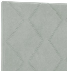 Cabeceira Design de Blocos de Diamante Cinzento Claro 140 cm Veludo