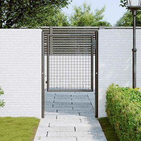 Portão de jardim em rede 100x125 cm aço galvanizado cinzento