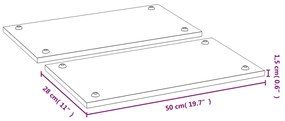 Coberturas para fogão 2 pcs 50x28x1,5 cm bambu