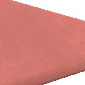 Painel de parede 12 pcs 30x30 cm veludo 0,54 m² rosa