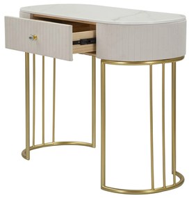 MESA DE CONSOLA MONTPELLIER CREME CM 100X40X75 CREME, DOURADO, BRANCO