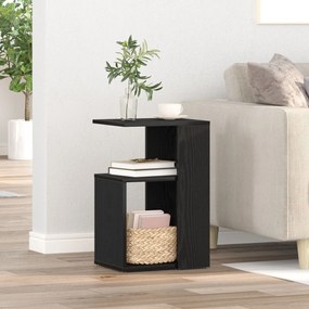 Mesa de Apoio vidaXL Preta de Carvalho 36x30x56 cm em Madeira Revestid