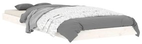 Estrutura cama de solteiro pequena 75x190cm pinho maciço branco