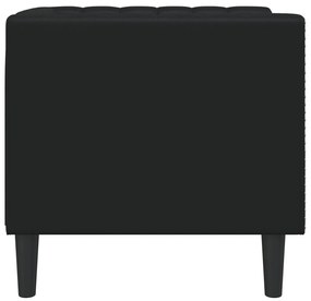 Sofá chesterfield couro artificial preto
