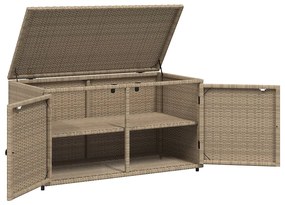 Armário de arrumação para jardim 110x55x60,5 cm vime PE bege