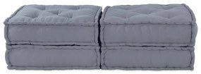 Sofá Pouf Modular para 2 Pessoas que se Transforma em Tecido Cinza