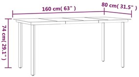 5 pcs conjunto jantar jardim c/ almofadões vime PE preto/cinza
