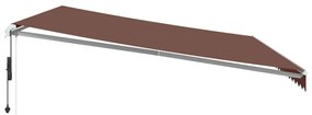 Toldo retrátil automático 500x350 cm castanho