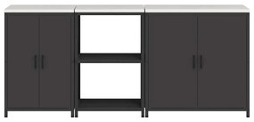 Conjunto de Armazenamento de Cozinha com prateleira Outros 3 pcs Preto