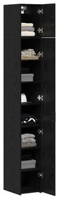Armário de Armazenamento Slim vidaXL Carvalho Preto 30x42.5x225 cm Mad
