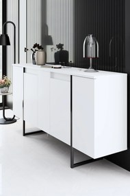 Conjunto de Mobiliário de Sala de Estar Luxe – Branco e Preto – Consol