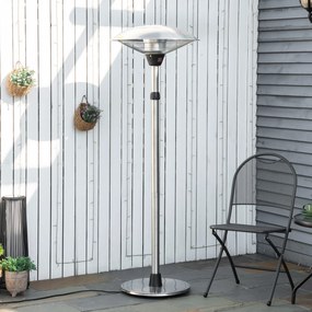 Aquecedor de Jardim Elétrico 3000W Aquecedor Infravermelho com 3 Níveis de Aquecimento Altura Ajustável Proteção IP44 para Terraço Pátio Ø58,5x160-200