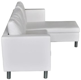 Sofá Paolo Chaise Longue -De 3 Lugares - Cor Branco - 188x122x77 cm -