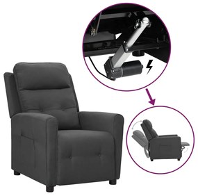 vidaXL Poltrona elevatória tecido cinzento-escuro