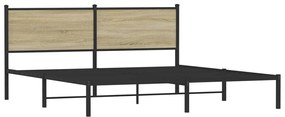 Estrutura de cama sem colchão 160x200cm metal carvalho sonoma