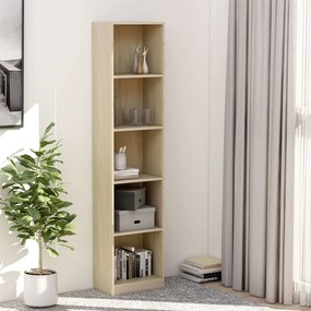 800849 vidaXL Estante c/ 5 prateleiras 40x24x175cm contraplacado cor carvalho