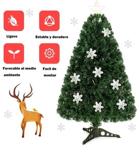 Árvore de Natal Artificial em PVC de 1,2m com base iluminada em fibra de vidro que muda de cor para a festa de Natal em casa Verde