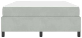 Estrutura da Cama Branco e Cinza Claro 160 x 200 cm Veludo