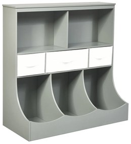 Organizador de armazenamento combinado Kids Cubby Bin de 3 camadas para quarto infantil - Branco