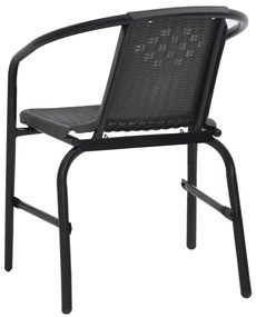Cadeiras de jardim 4 pcs vime plástico e aço 110 kg