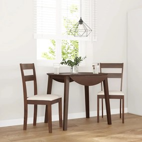 Cadeiras de jantar com almofadões 2 pcs madeira maciça castanho