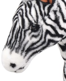 Brinquedo de montar zebra peluche preto e branco XXL
