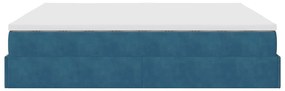 Estrutura de cama otomana com colchão 160x200 cm azul escuro