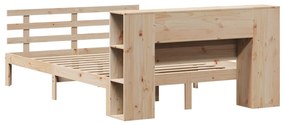 Cama com estante sem colchão 140x190 cm pinho maciço