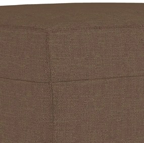 3 pcs conjunto de sofás com almofadões tecido castanho