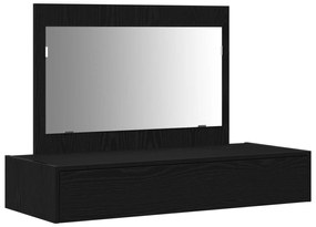 Mesa de Maquiagem de Parede em Carvalho Preto, 100x40x70 cm