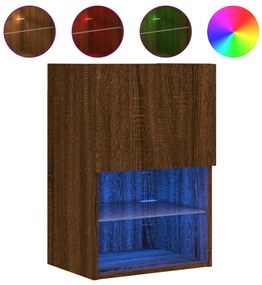 Móveis de TV c/ luzes LED 2 pcs 40,5x30x60 cm carvalho castanho