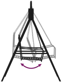 Banco de baloiçar 124 cm em aço preto