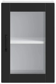 Armário de parede de cozinha com porta de vidro Porto preto