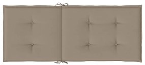 Almofadões cadeiras altas jardim 4 pcs tecido cinza-acastanhado