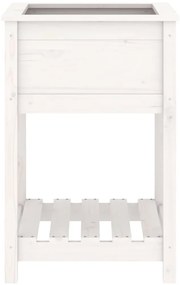 Vaso/floreira com prateleira 54x54x81 cm pinho maciço branco