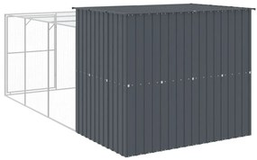 Casota p/ cães c/ parque 214x457x181 cm aço galvaniz. antracite