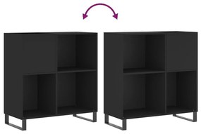 Armário para discos 84,5x38x89 cm derivados de madeira preto