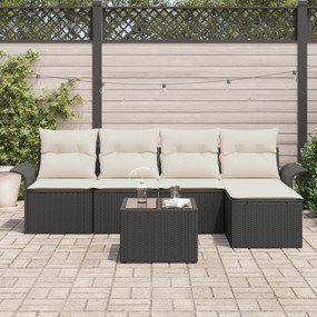 Conjunto de Sofás de Jardim vidaXL de 5 Peças com Almofadas em Rattan