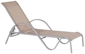 Espreguiçadeira reclinável em metal castanho claro PROCIDA Beliani