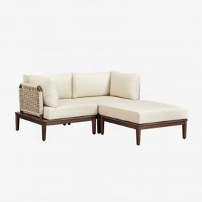 Sofá Modular De 2 Peças Com 2 Poltronas De Canto E Puff Em Acácia Giulia Castanho-acácia Escuro - Sklum