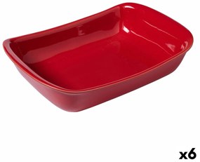 Travessa para o Forno Pyrex Supreme Retangular Vermelho 30,2 X 20 X 7,4 cm Cerâmica (6 Unidades)