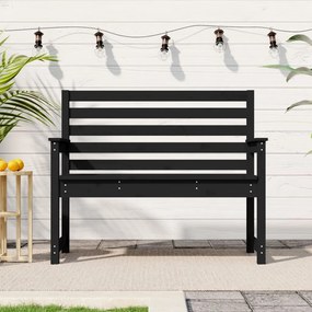 vidaXL Banco de jardim 109x48x91,5 cm madeira de pinho maciça preto