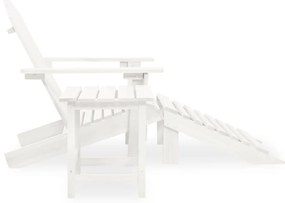 Cadeira de jardim Adirondack c/ otomano e mesa abeto branco