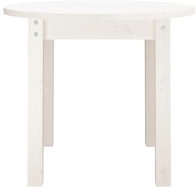 Mesa de centro Ø 55x45 cm madeira de pinho maciça branco