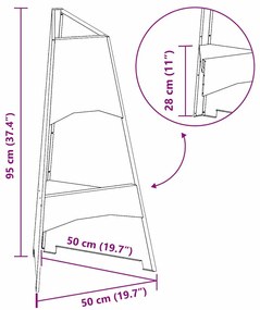 Fogueira Pyramid vidaXL Preta 50x45x95 cm Aço